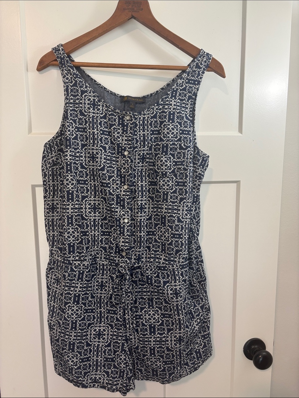 Outback Red Navy and White Patterned Romper